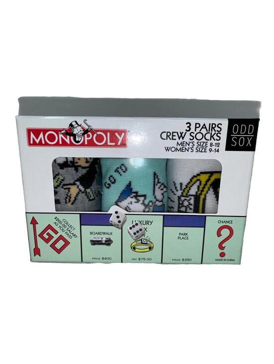 Odd Sox Other - Odd Sox, Funny Crew Socks, Monopoly Board Game, Adult Large Men 8-12 Christmas